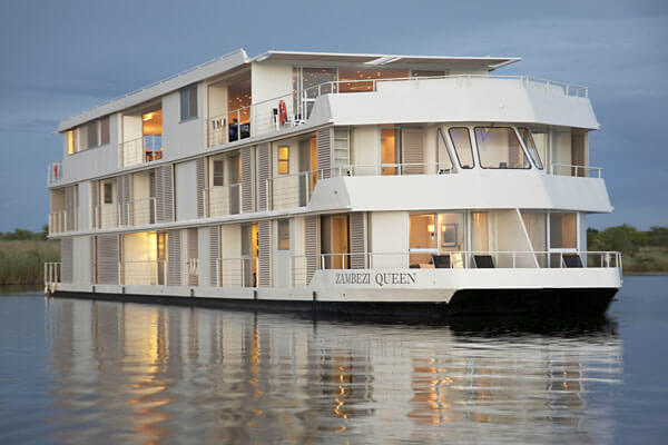 The Zambezi Queen floating down the Chobe River